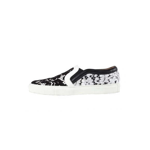 Givenchy Leather with Lace Overlay Slip On Sneakers - Picture 2 of 14